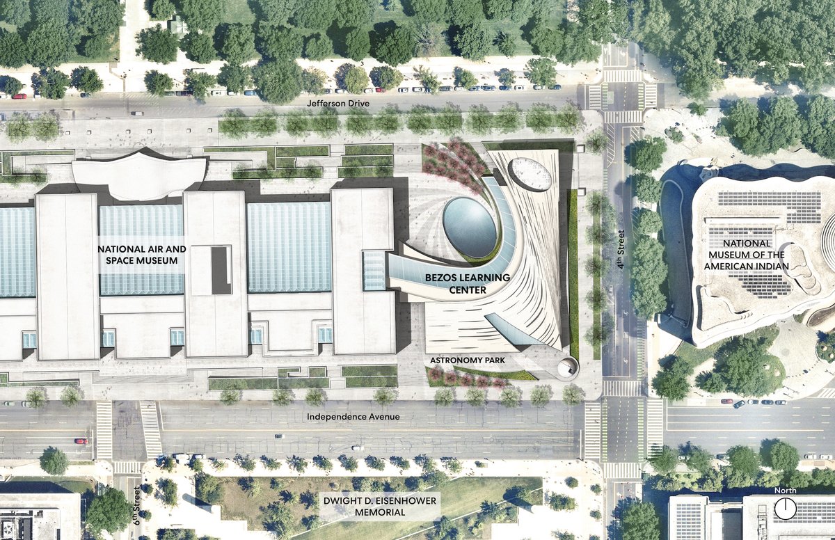 Perkins&Will's preliminary site plan for the new Bezos Learning Center at the Smithsonian's National Air and Space Museum in Washington, DC Courtesy Perkins&Will