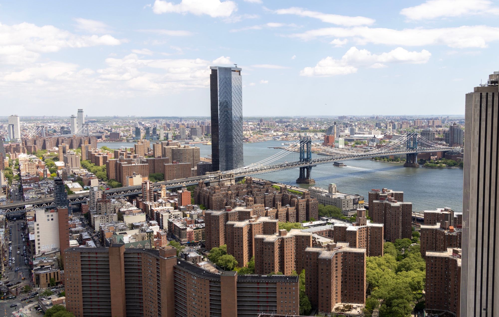 A view of the Manhattan Bridge from the David N. Dinkins Municipal Building’s cupola Courtesy NYC Department of Citywide Administrative Services 
