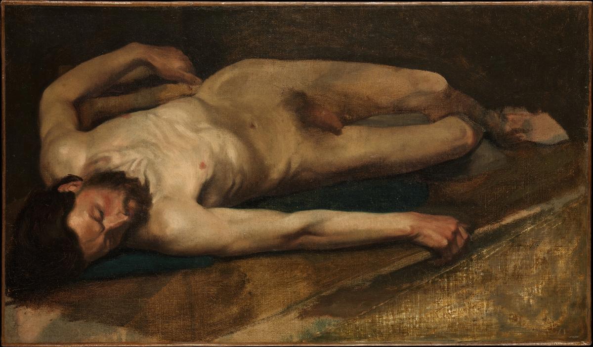 A pornographic video that is part of Pornhub's "Classic Nudes" online tours was inspired by Edgar Degas's Male Nude (1856) 