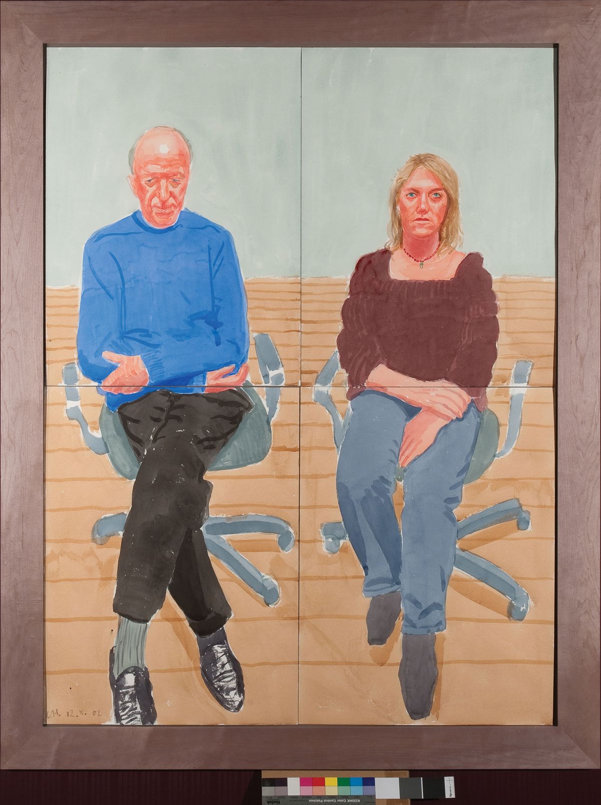 Father and daughter: David Hockney, Jacob and Hannah Rothschild (2002), water colour on paper Waddesdon; The Rothschild Collection (Rothschild Family Trusts) Photo: © David Hockney, Prudence Cuming Associates