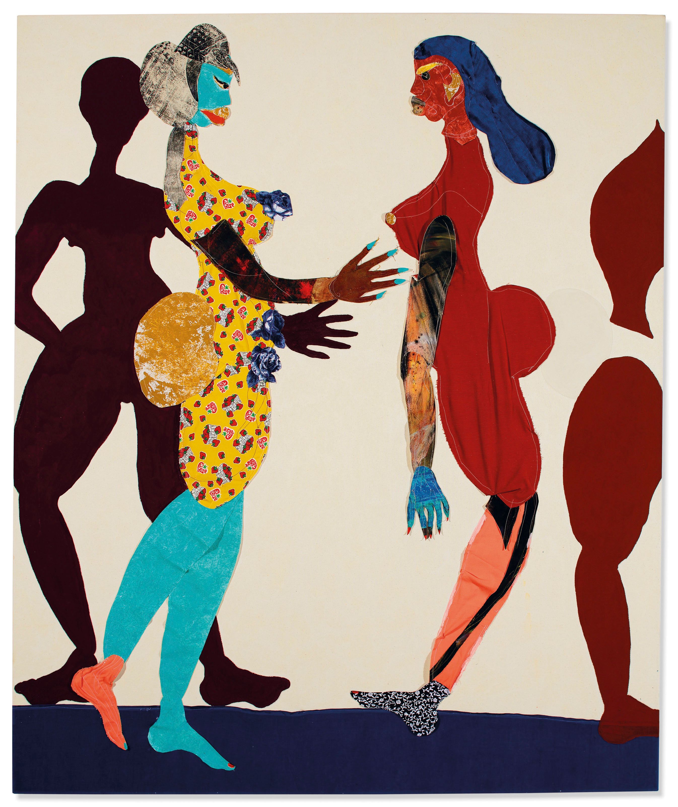 Tschabalala Self's Out of Body (2015) sold for £371,250 (with fees), smashing her previous record. Courtesy of Christie's Images Ltd 2019