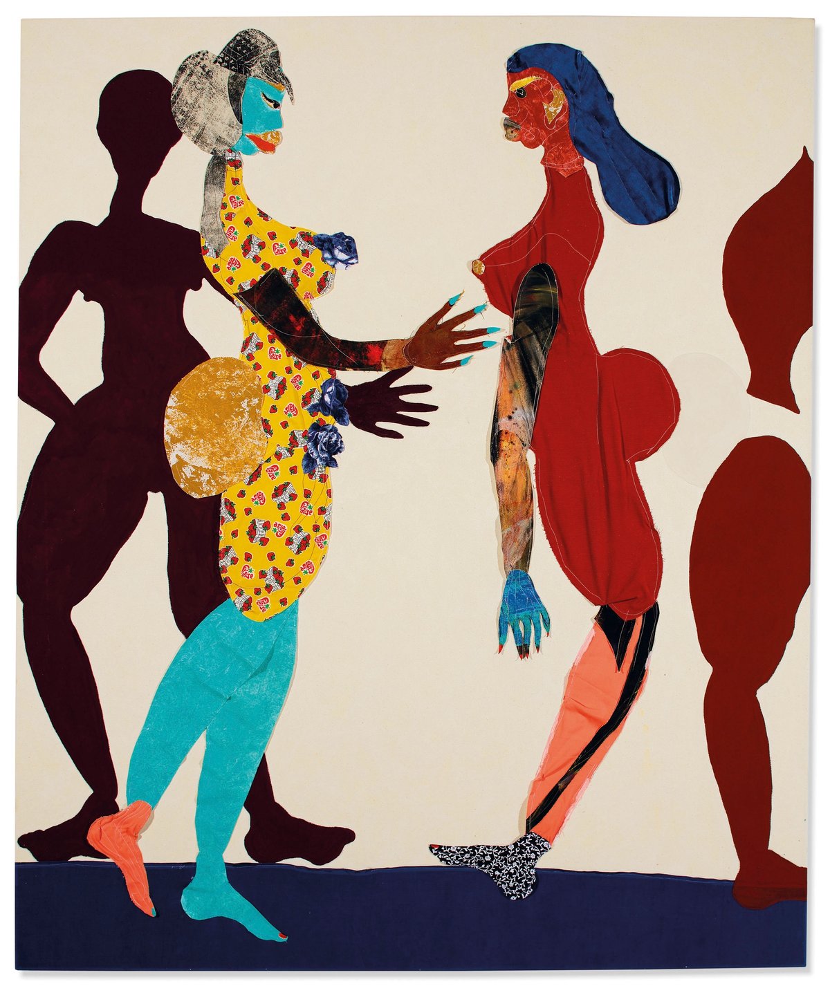 Tschabalala Self's Out of Body (2015) sold for £371,250 (with fees), smashing her previous record. Courtesy of Christie's Images Ltd 2019