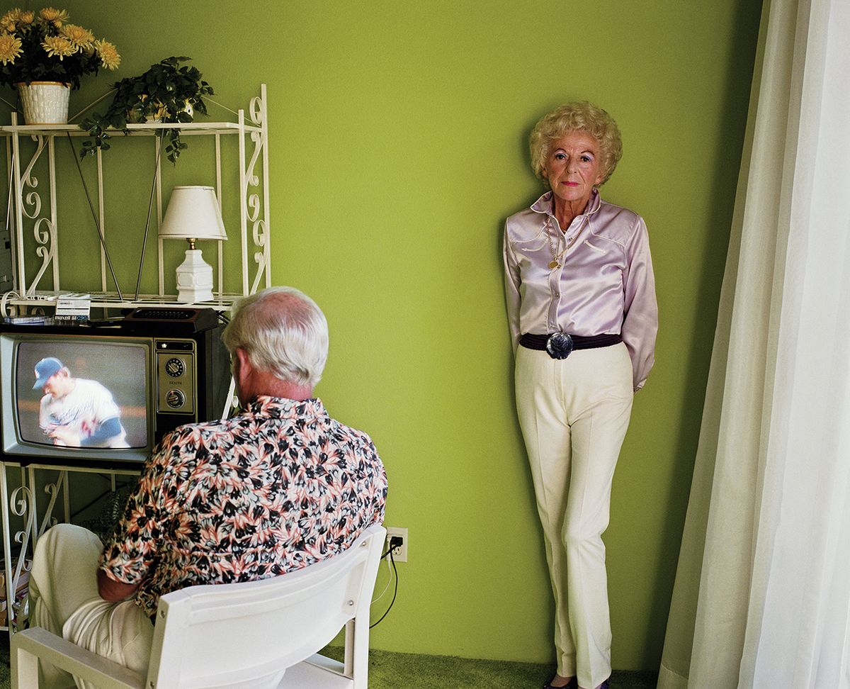 Larry Sultan, wry observer of suburban life, is the subject of a Broadway play. One of his most famous photos is My Mother Posing (1984), featuring his parents Irving and Jean © Estate of Larry Sultan