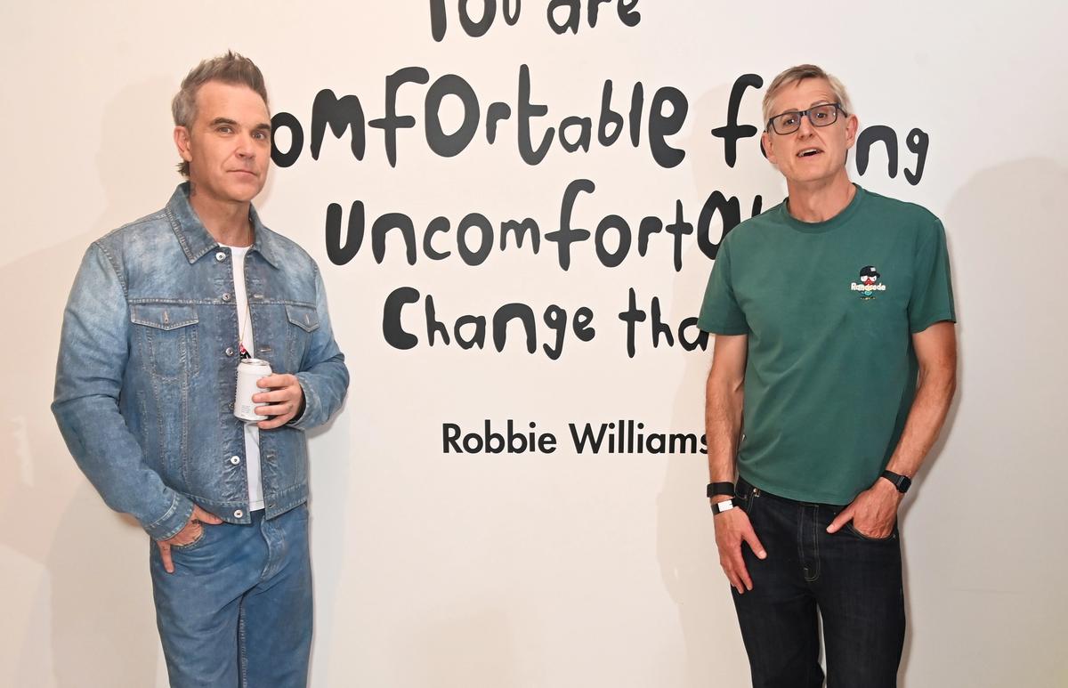 Robbie Williams and Louis Theroux at the launch of Radical Honesty
courtesy: Moco Museum