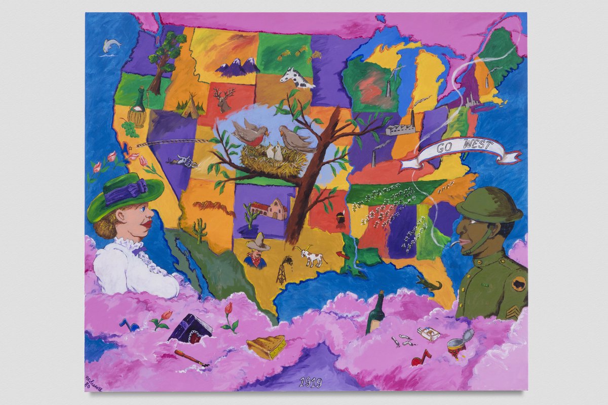 Robert Colescott, Go West, 1980 © 2021 The Robert H. Colescott Separate Property Trust / Artists Rights Society (ARS), New York. Courtesy of The Robert H. Colescott Separate Property Trust and Blum & Poe, Los Angeles/New York/Tokyo. Photo Credit: Joshua White