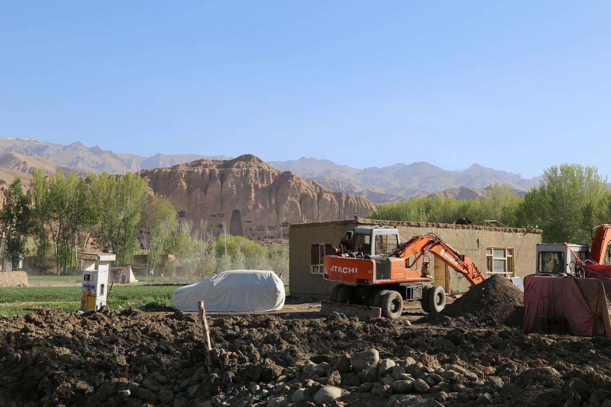 Construction on Bamiyan's Unesco listed land is ongoing. Cultural activists say the Taliban will not protect the area because they do not believe in heritage.