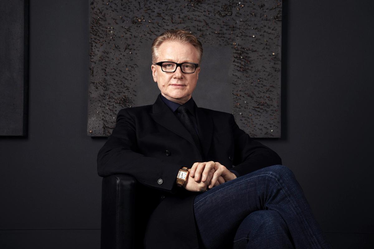 David Roberts in front of a work by Theaster Gates Photo: Billie Scheepers