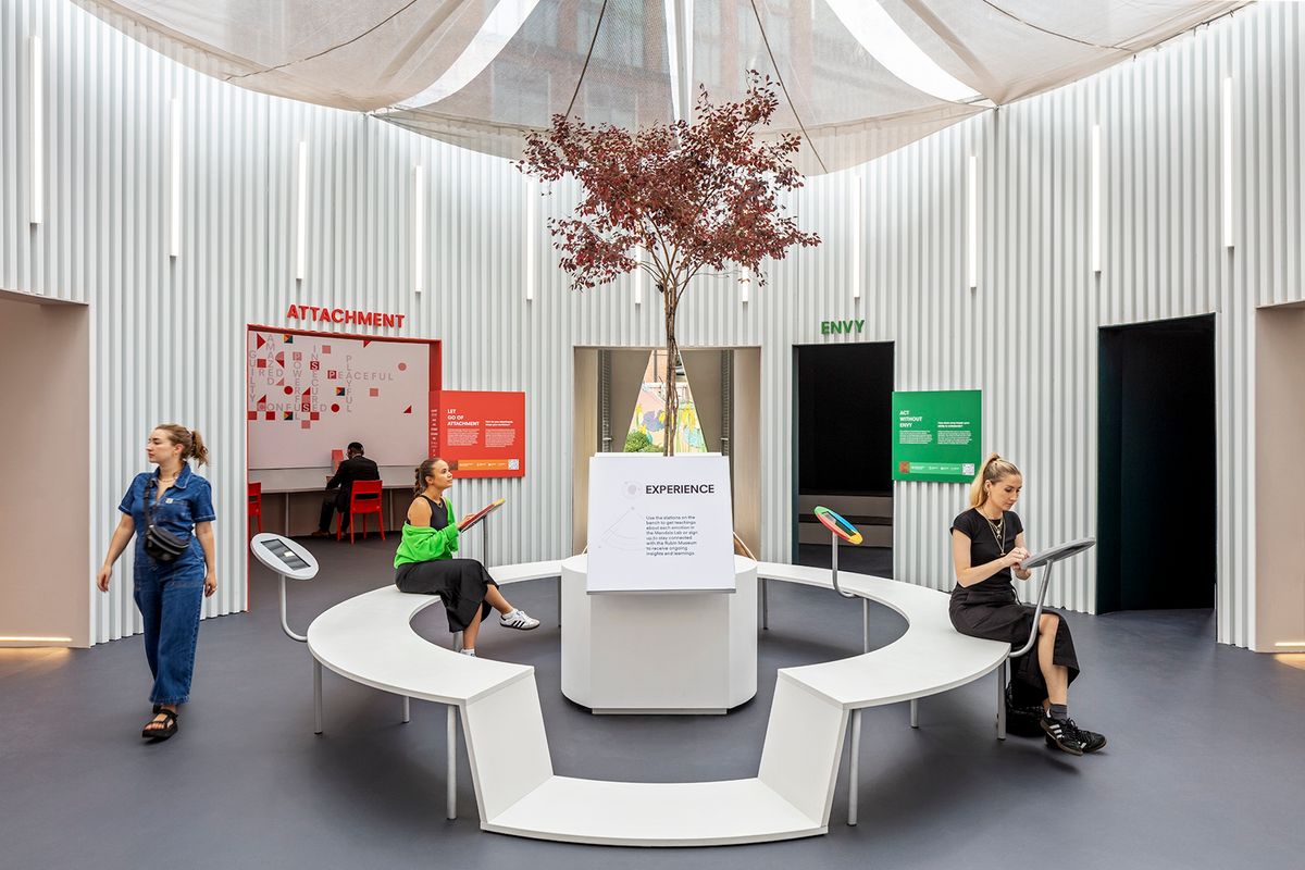 Installation view of the Rubin’s Mandala Lab in London (16 September-25 November 2023), presented as part of the London Design Festival 2023. Photo by Ed Reeve, courtesy of the Rubin Museum of Art / London Design Festival