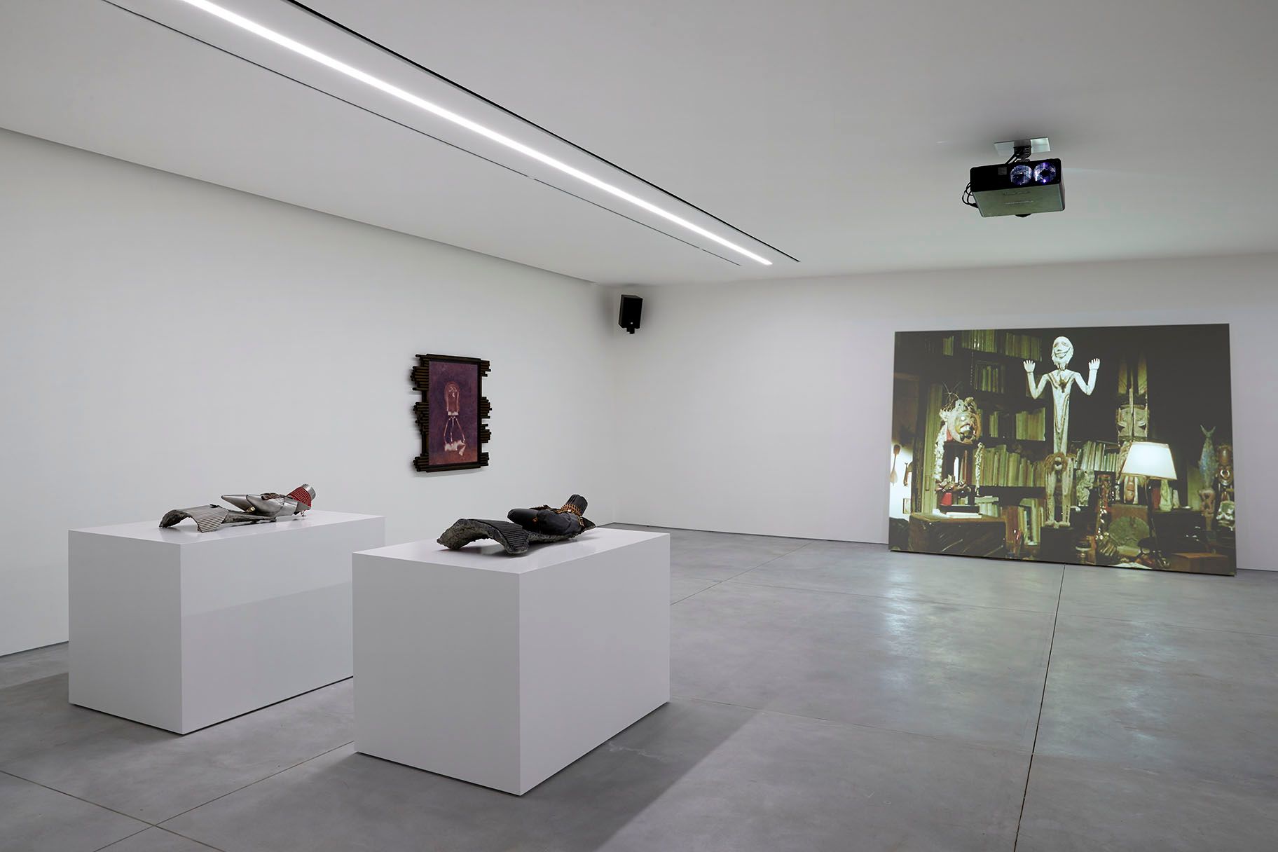 Installation view of Ed Atkins's The Trick Brain (2013) ©Aïshti Foundation. Photo: Guillaume Ziccarelli