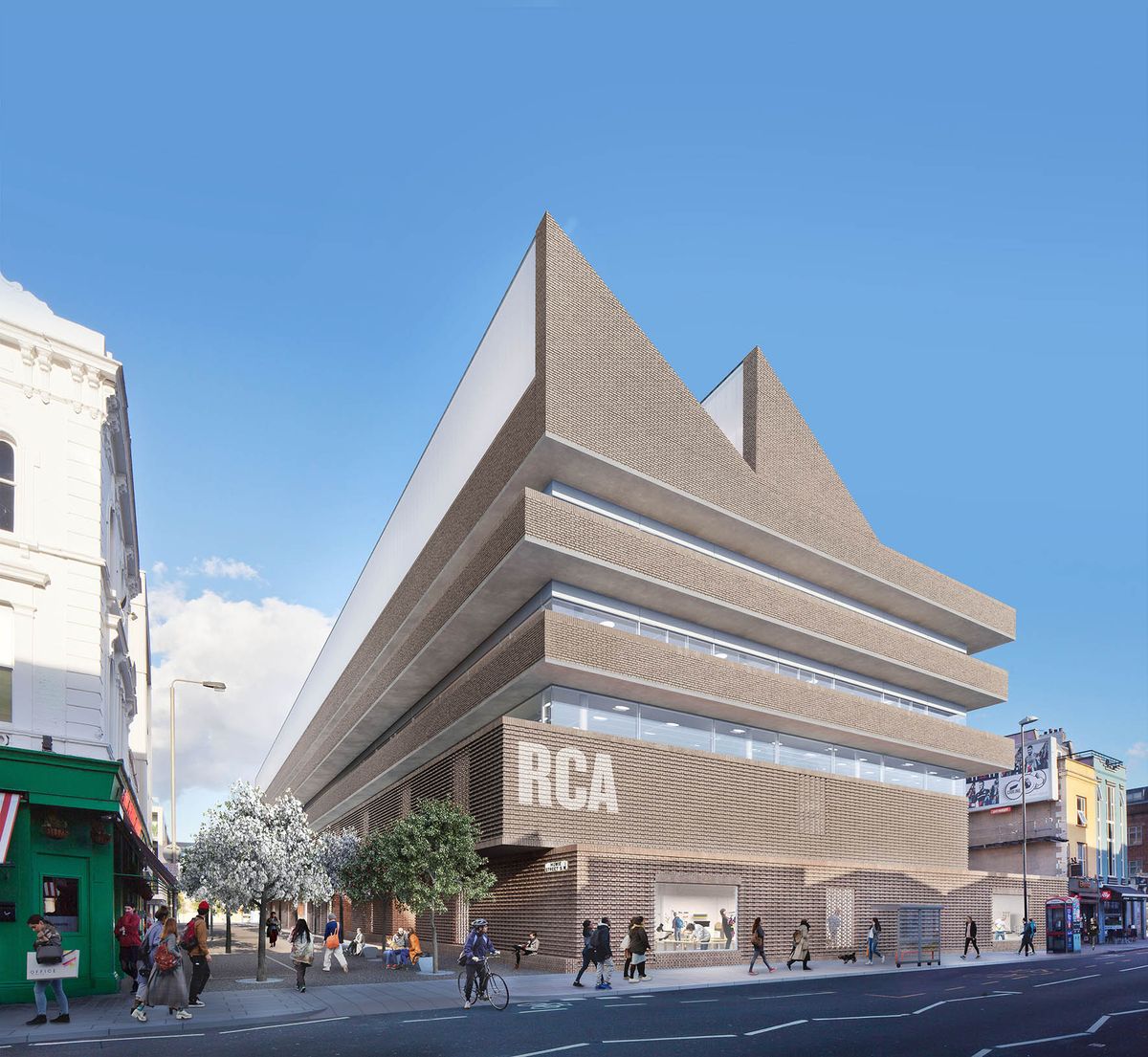 A rendering of the new RCA campus by Herzog & de Meuron RCA and Herzog & de Meuron