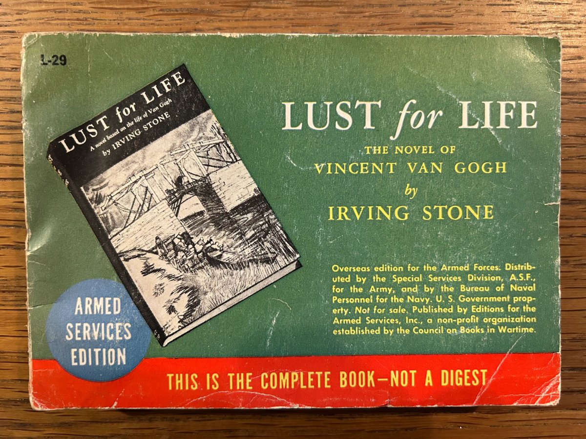 Cover of the Armed Services Edition of Lust for Life (1944) Photo: The Art Newspaper