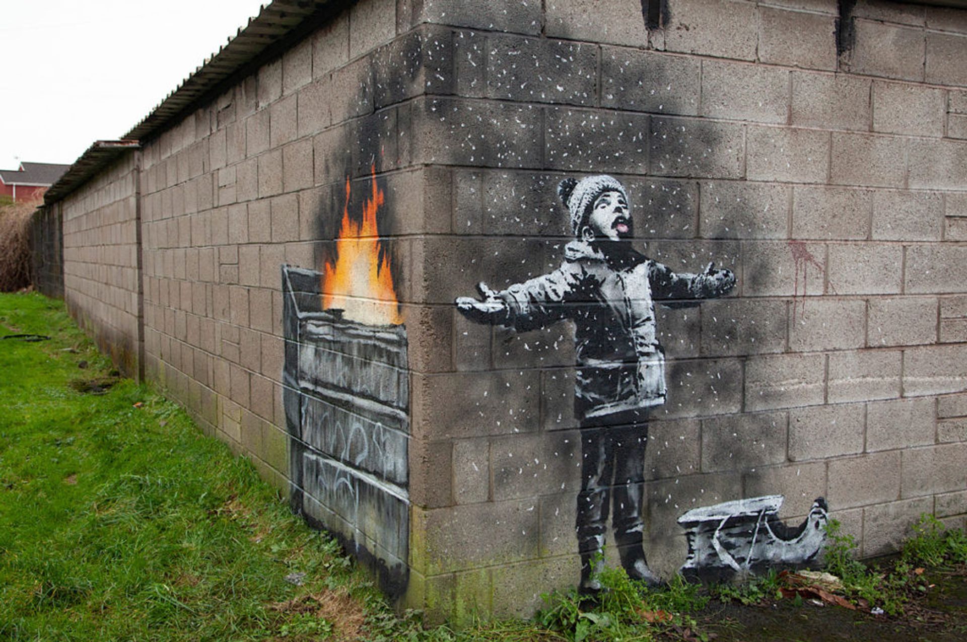 Banksy's Season's Greetings (2018) has been removed from Port Talbot, Wales. Courtesy of the artist