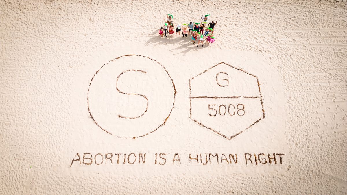 Michele Pred's Abortion Is a Human Right on Miami Beach this week Photo by Misha Guseynov, Quality Media Photography & Videography