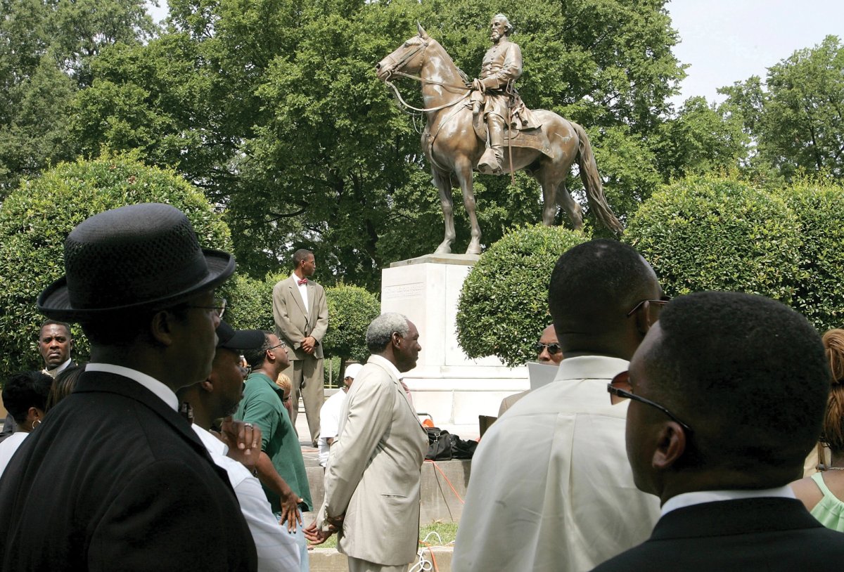 This equestrian statue of of the Confederate general and KKK grand wizard Nathan Bedford Forrest was recently sold to a group opening a Confederate History Museum in Tennessee © Carlo Allegri/Getty Images