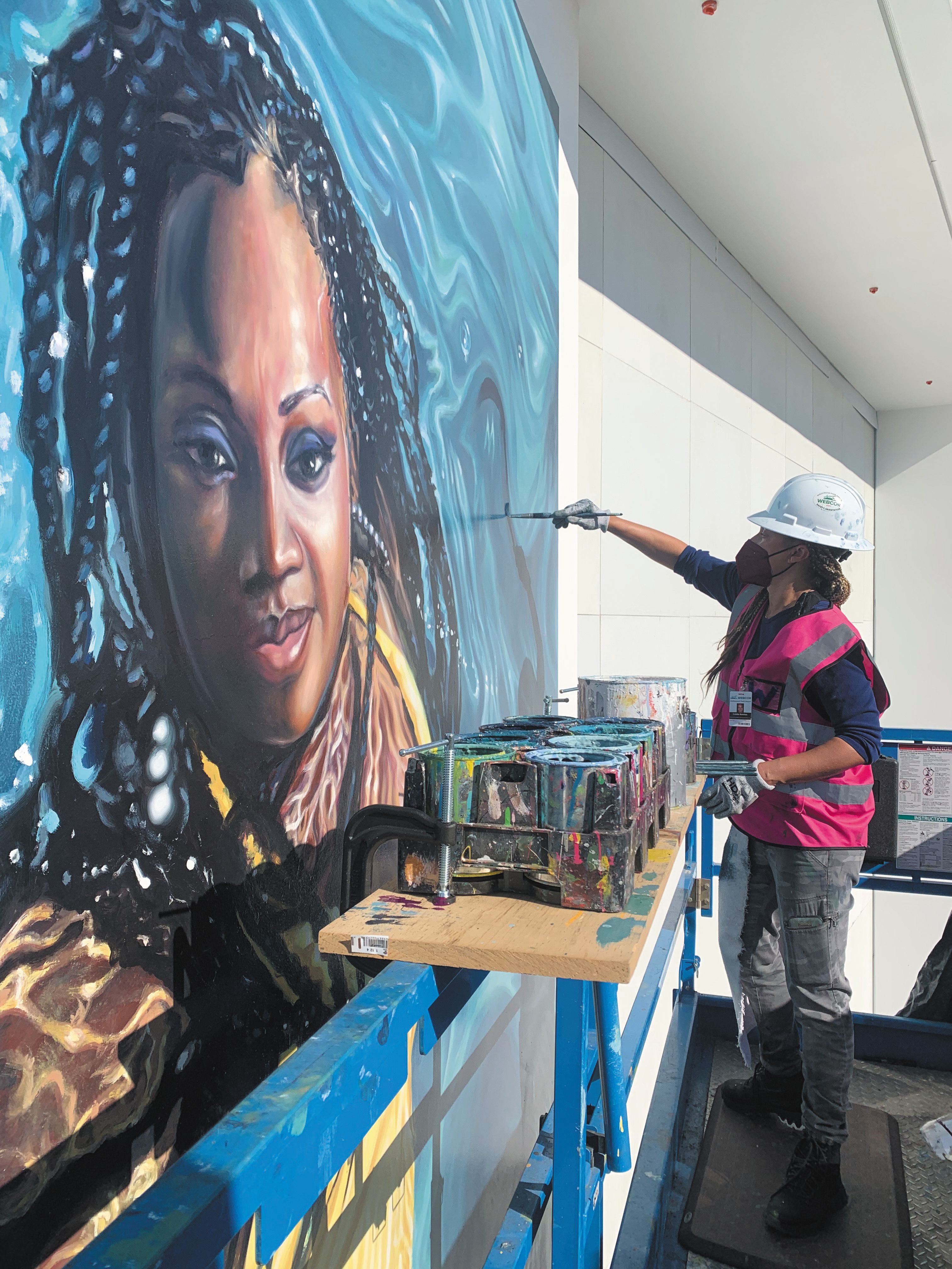 Calida Rawles s mural makes waves at Inglewood s new SoFi Stadium