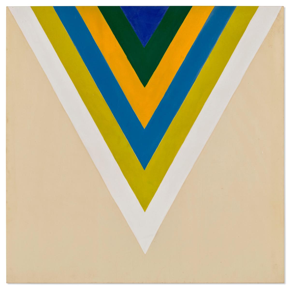 Purkinje Effect (1964) by Kenneth Noland carries an estimate of $1,000,000-$1,500,000 Courtesy Christie's; © 2025 The Kenneth Noland Foundation/licensed by VAGA at Artists Rights Society (ARS), NY
