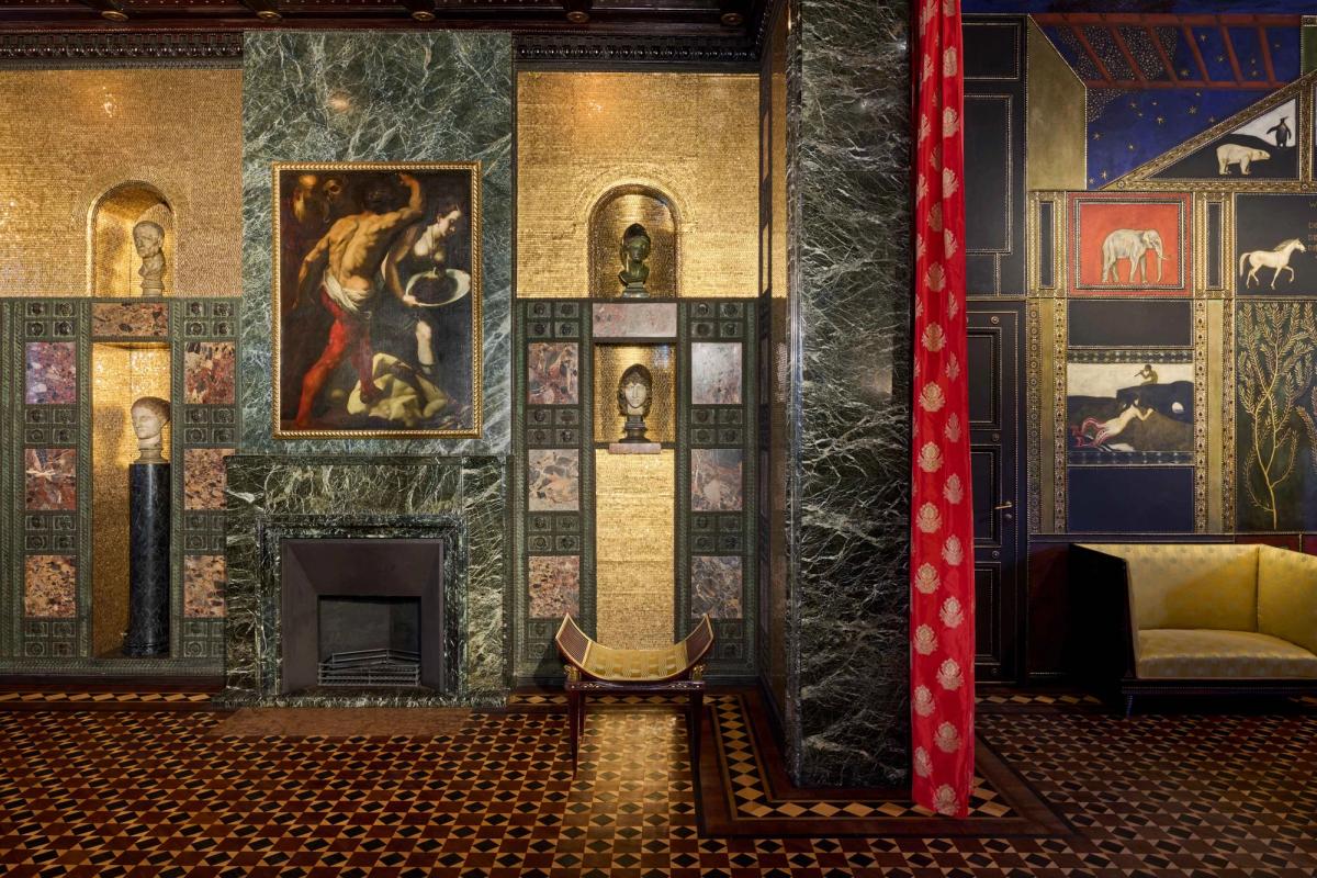 The restored reception salon, left, adjoins the music salon

Photo: Jann Averwerser