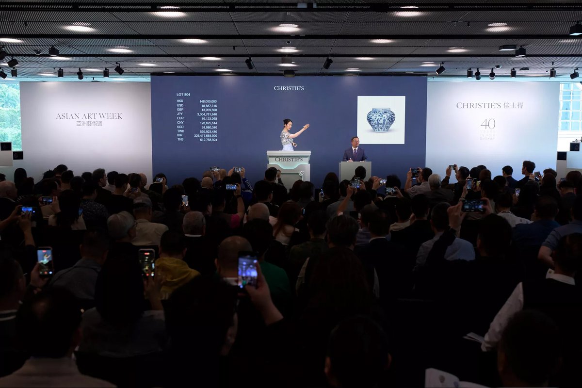 At its Hong Kong Art Week auctions in April, Christie’s increased its sales by more than 50% compared with the auctions last year Christie’s Images