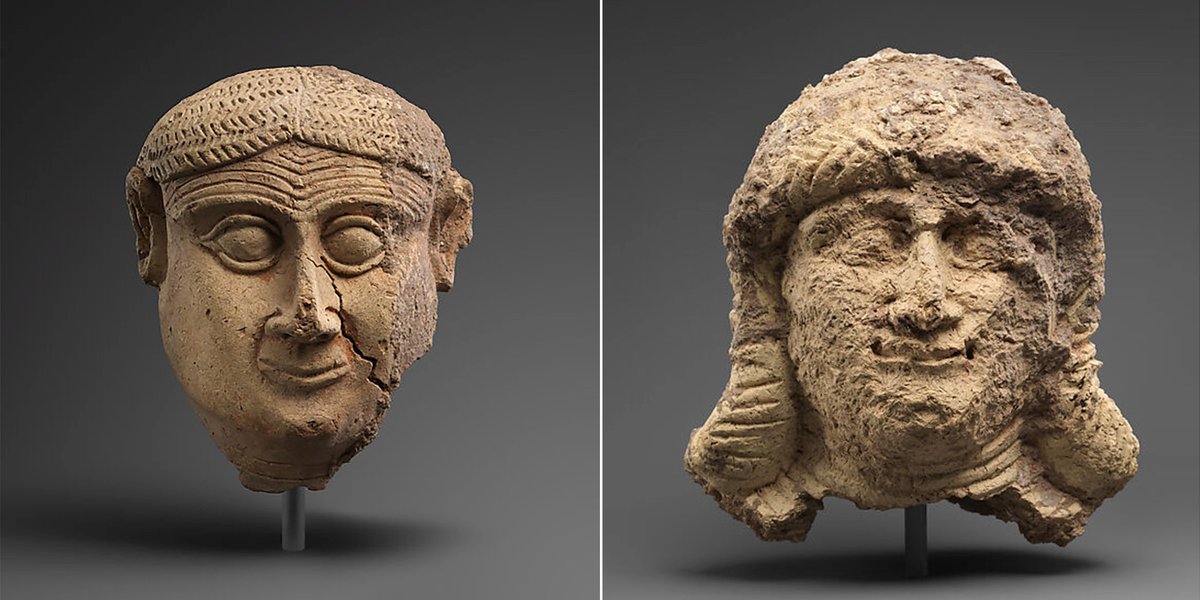 Babylonian heads of a man (left) and woman from around 2000BC-1600BC are among the three antiquities the Metropolitan Museum of Art recently surrendered to authorities for repatriation to Iraq Metropolitan Museum of Art