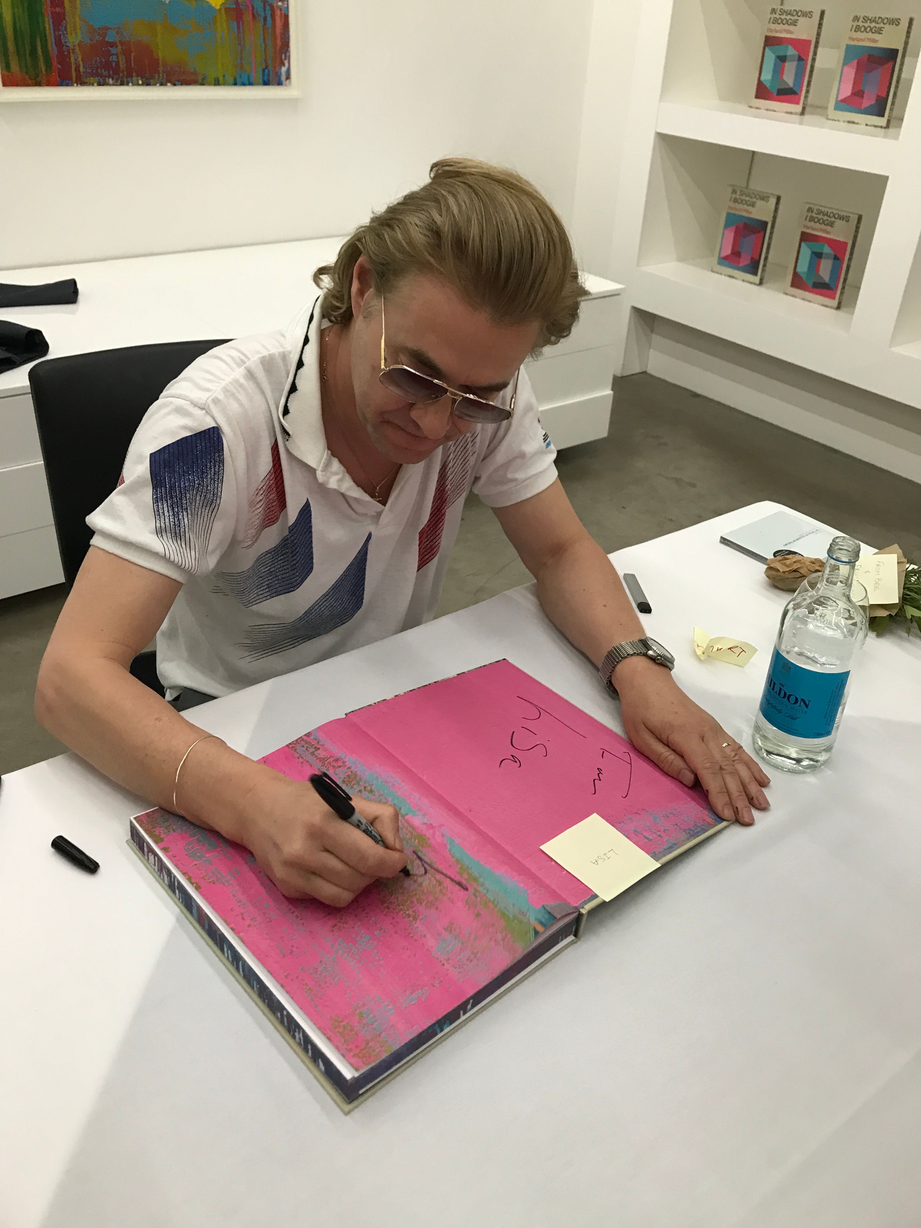 Harland Miller at the White Cube book signing Gareth Harris