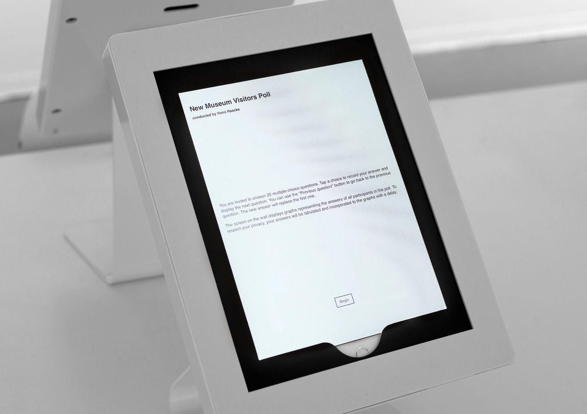 “Hans Haacke: All Connected,” 2019. Exhibition view: New Museum, New York. © Hans Haacke / Artists Rights Society (ARS), New York. Photo: Dario Lasagni