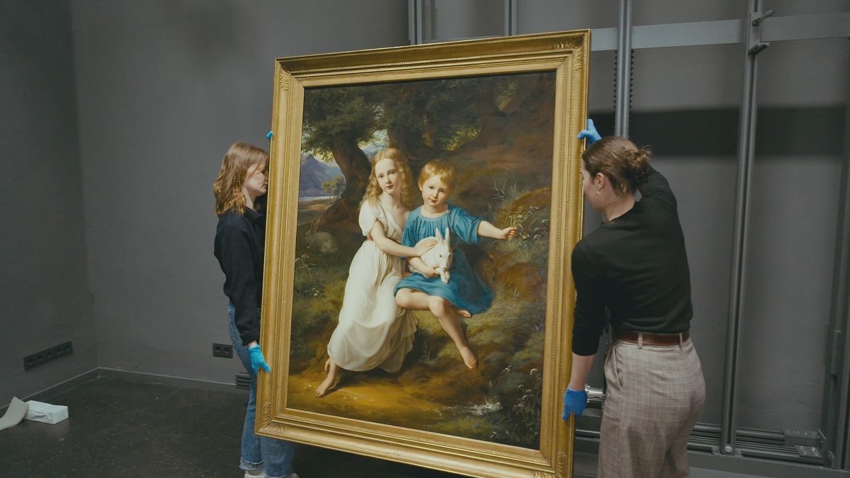 Wilhelm von Schadow's The Artist's Children (1830) in Düsseldorf during a scene from The Spoils Courtesy Cave 7 Productions