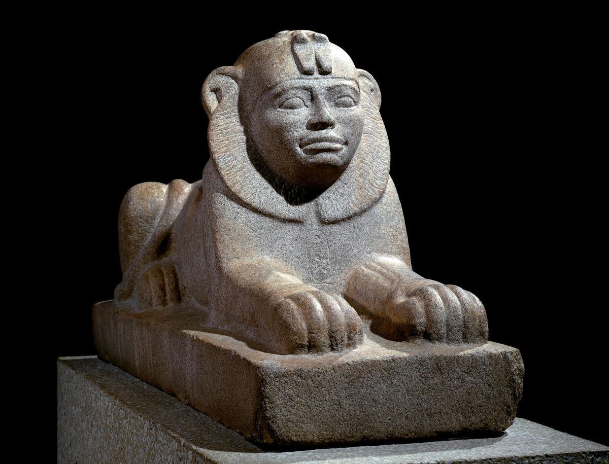 A granite sphinx of Taharqo, Kawa, Sudan (around 680 BC) is on show at the British Museum © The Trustees of the British Museum