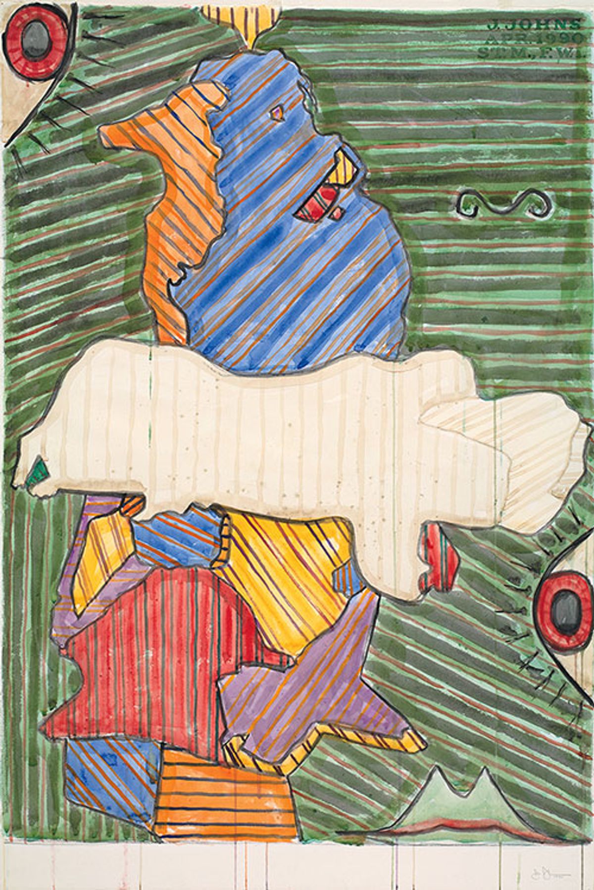 Jasper Johns, Untitled (1990) © Jasper Johns / Licensed by VAGA, New York, NY