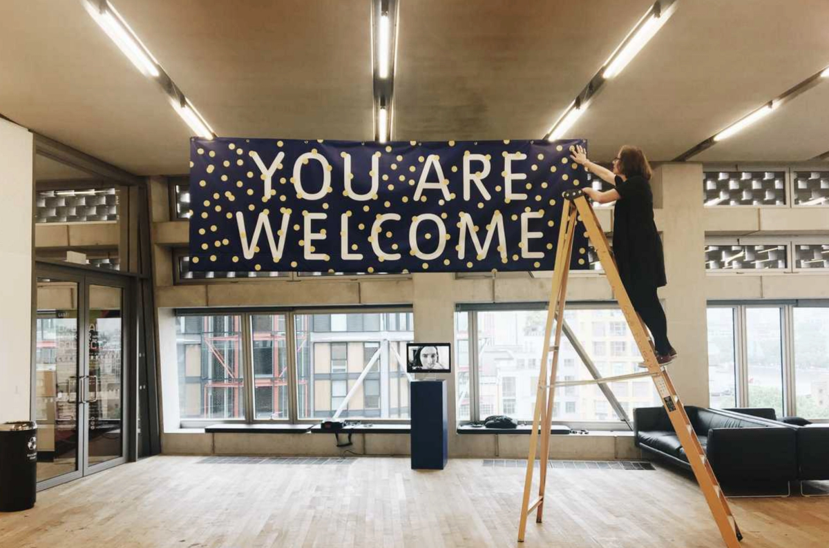 You Are Welcome by artist Sarah Carne was devised for Tate Exchange in 2017. Courtesy of Tate