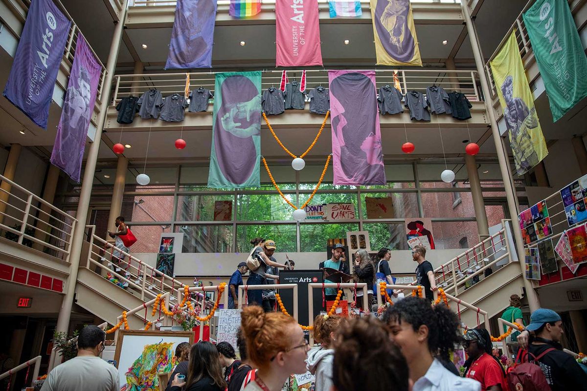 The Celebration of Life ceremony was organised by the developer Scout to commemorate the former University of the Arts, which closed abruptly in 2024 Photo: Shoshana Isaacs