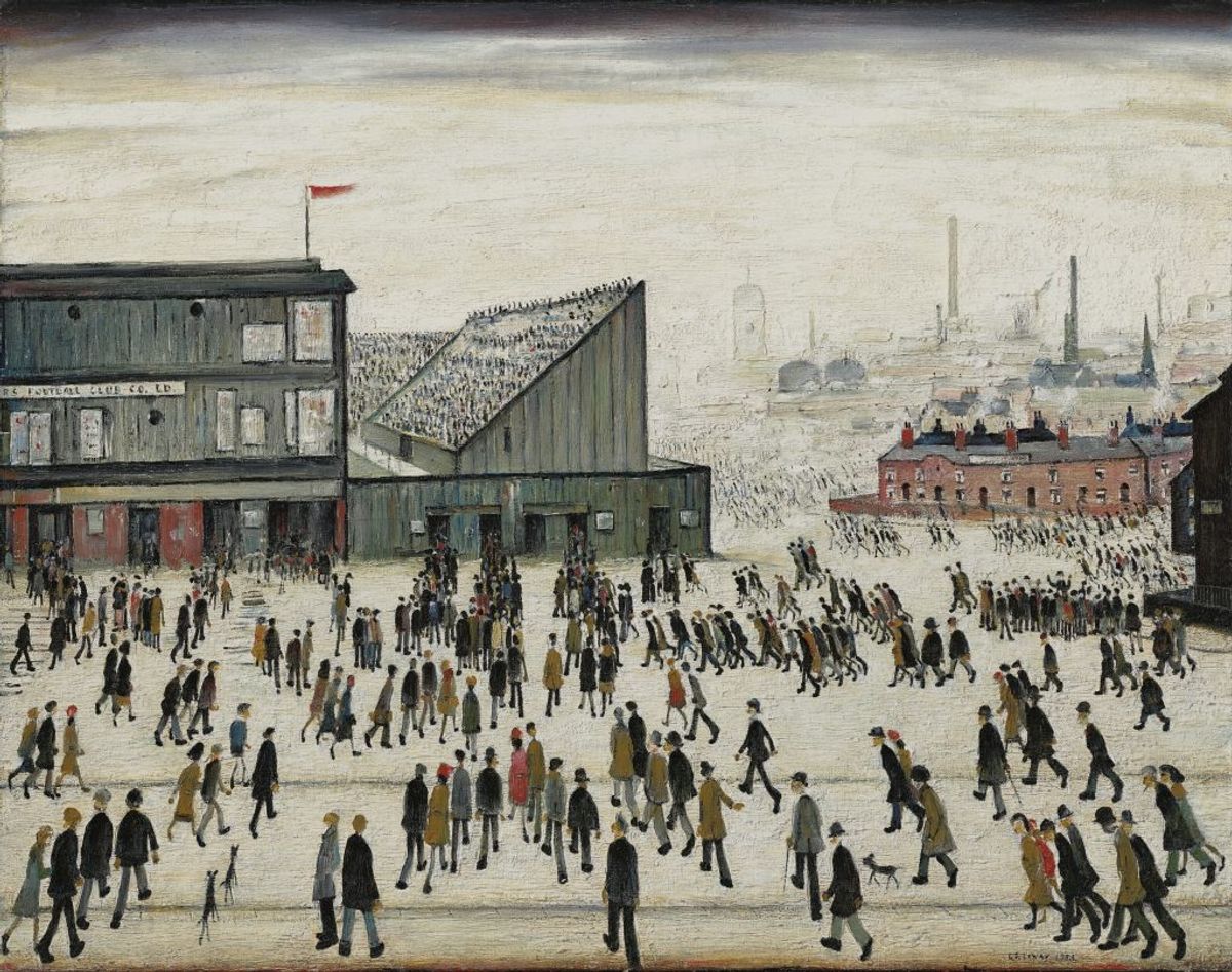 L.S. Lowry, Going to the Match (1953).
Photo courtesy of Christie's London
