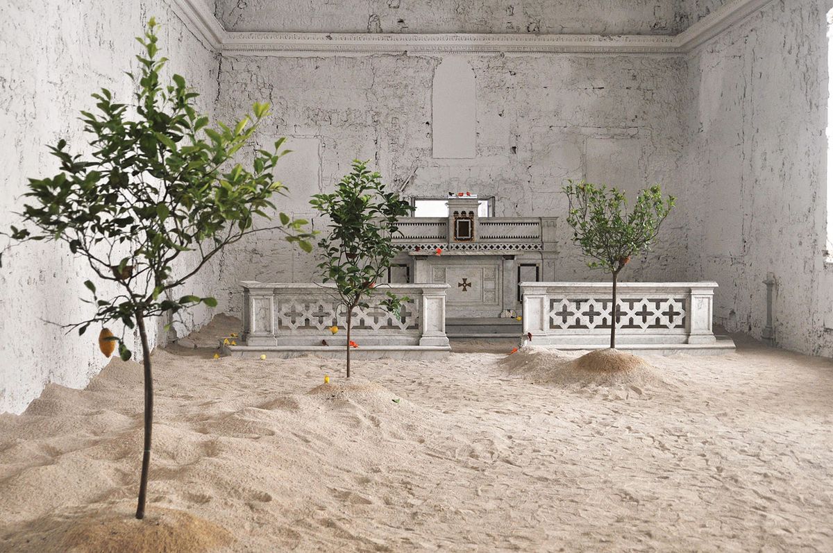 Tosatti's Terra dell’ultimo cielo (land of the final heaven, 2016), part of a three-year long series consisting of installations in various locations in Naples Courtesy of Galleria Lia Rumma