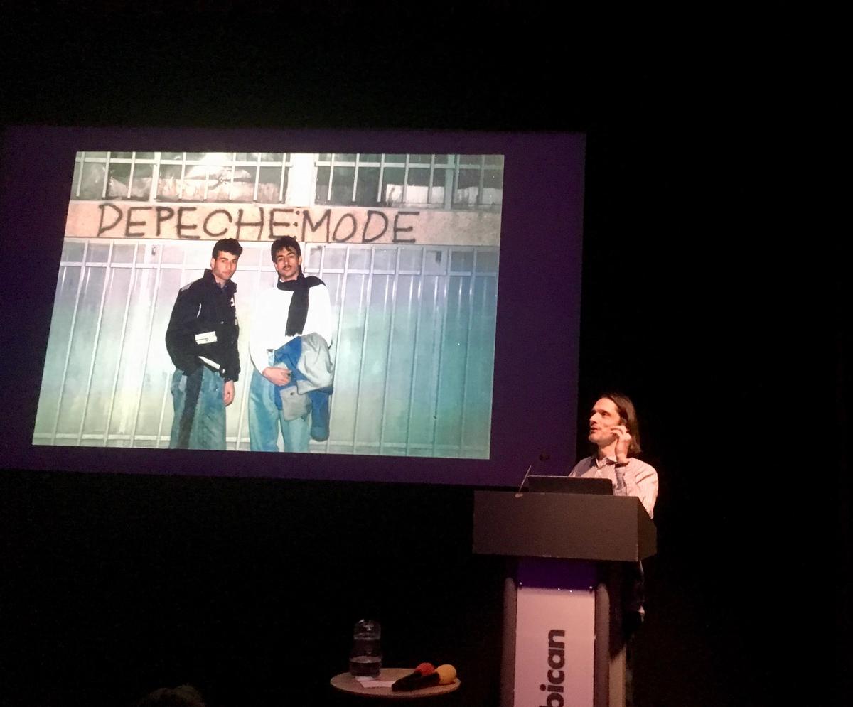 Jeremy Deller talking at the Barbican Louisa Buck