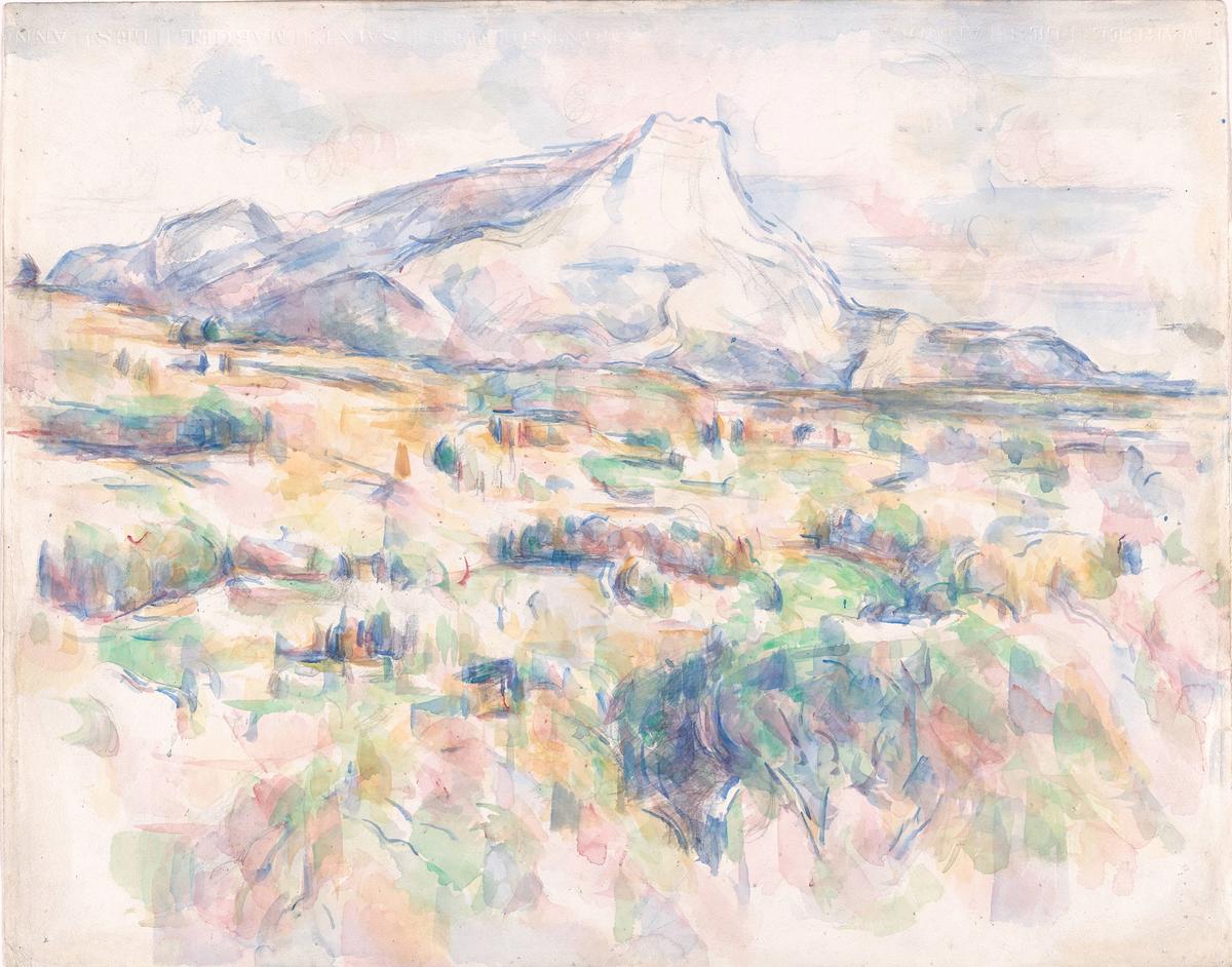 Paul Cézanne, Mont Sainte-Victoire (La Montagne Sainte-Victoire vue des Lauves) (1902–06), watercolour and pencil on wove paper, 16 3/4in x 21 3/8in The Museum of Modern Art, New York. Gift of Mr. and Mrs. David Rockefeller. Photo © MoMA, NY