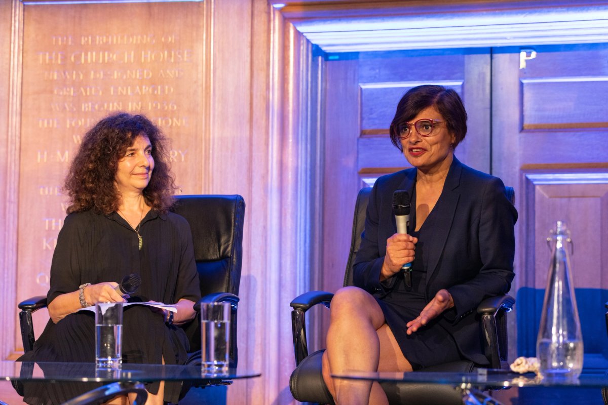 Left to right: The Art Newspaper editor Alison Cole in conversation with the newly appointed shadow culture secretary Thangam Debbonaire at the Art Business Conference in London
Photo: David Owens