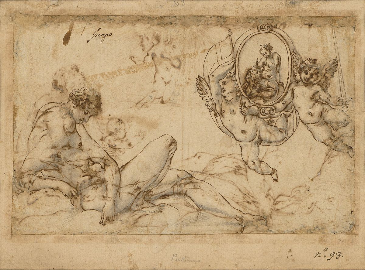 Mercury and Astraea and, on the other side of the paper (below), Saturn and Ceres, both drawn in around 1537 by Jacopo Pontormo, and on show at Master Drawings New York 