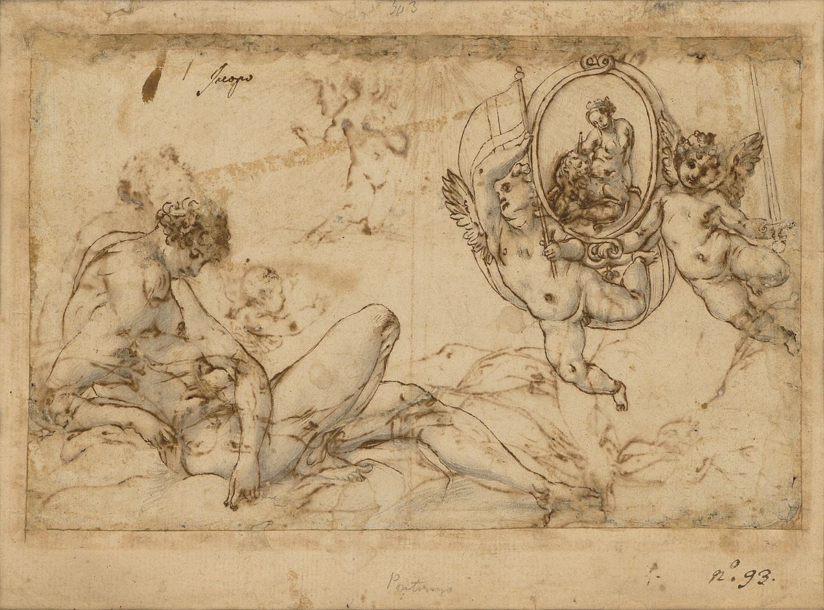 Mercury and Astraea and, on the other side of the paper (below), Saturn and Ceres, both drawn in around 1537 by Jacopo Pontormo, and on show at Master Drawings New York
