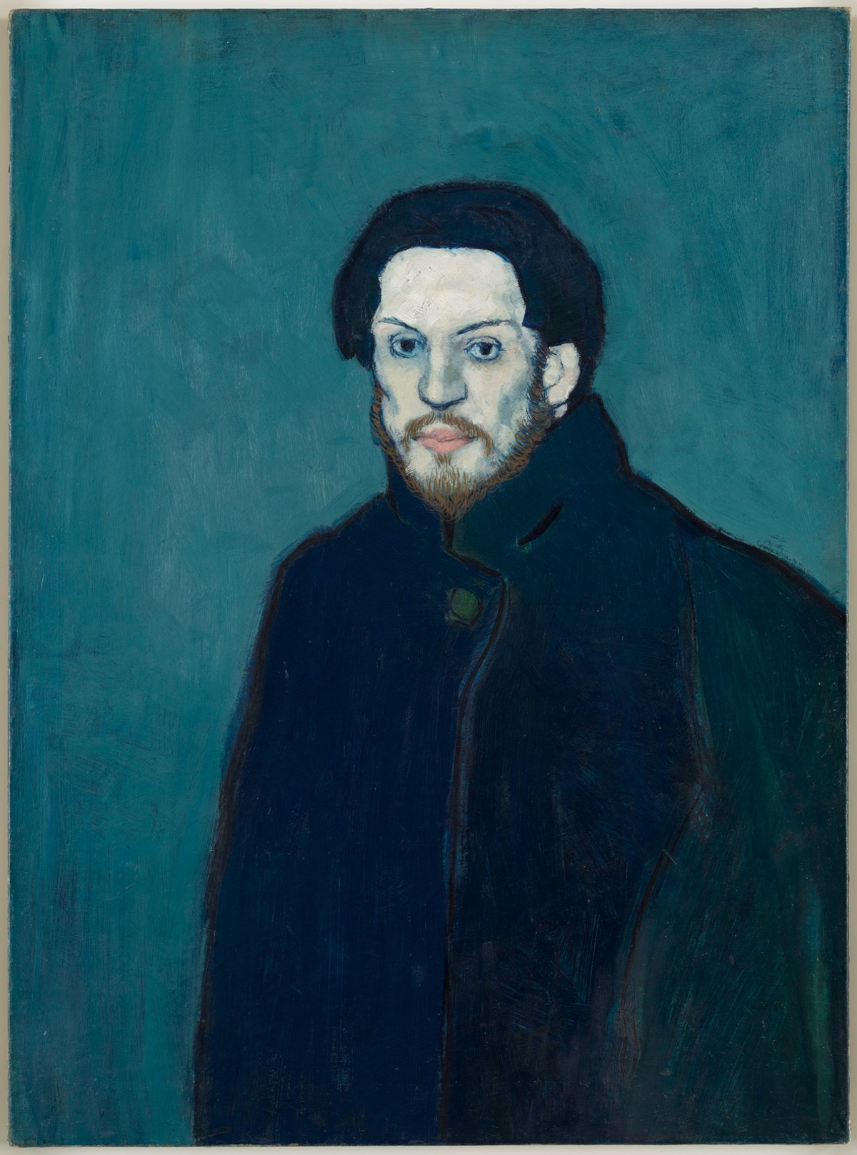 Picasso's Self-portrait (1901) © Succession Picasso. Photo: RMN-Grand Palais (Musée National Picasso-Paris), Mathieu Rabeau