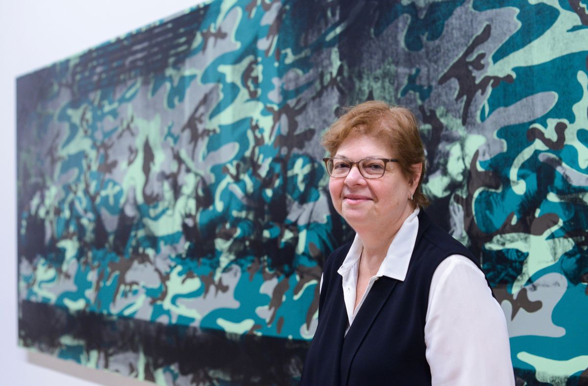 Donna De Salvo at the exhibition Andy Warhol–From A to B and Back Again at the Whitney Museum of American Art © 2019 The Andy Warhol Foundation for the Visual Arts, Inc./ Licensed by Artists Rights Society (ARS), New York; Photo: Matthew Carasella Photography