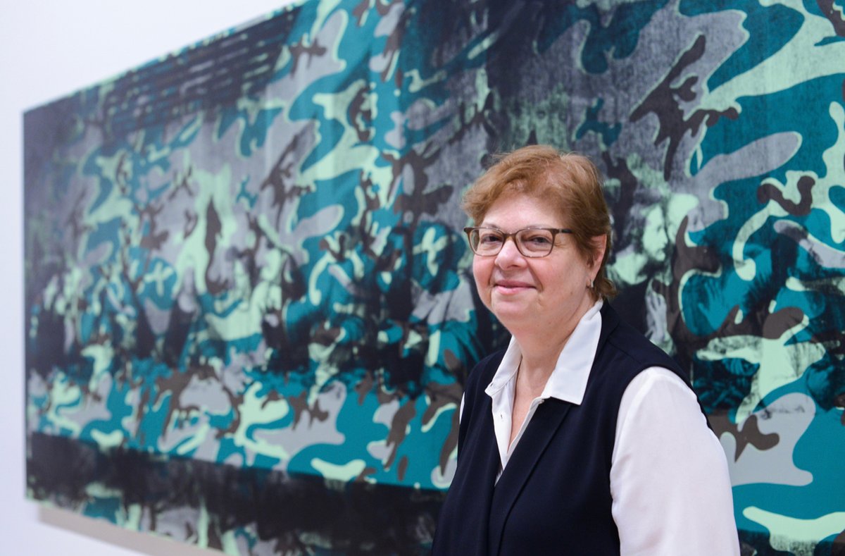 Donna De Salvo at the exhibition Andy Warhol–From A to B and Back Again at the Whitney Museum of American Art © 2019 The Andy Warhol Foundation for the Visual Arts, Inc./ Licensed by Artists Rights Society (ARS), New York; Photo: Matthew Carasella Photography