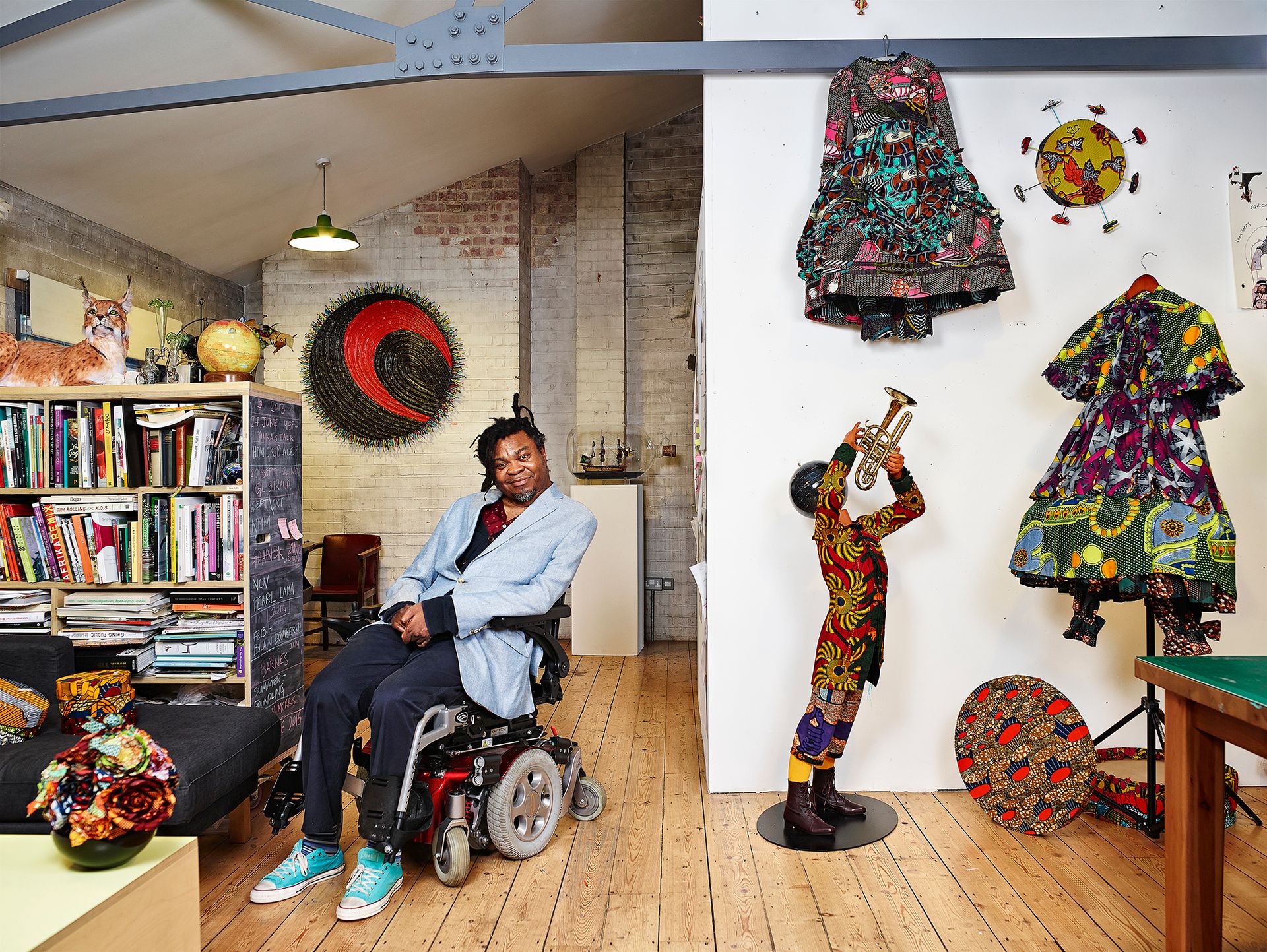 Yinka Shonibare CBE in his studio Photo James Mollinson, courtesy the artist