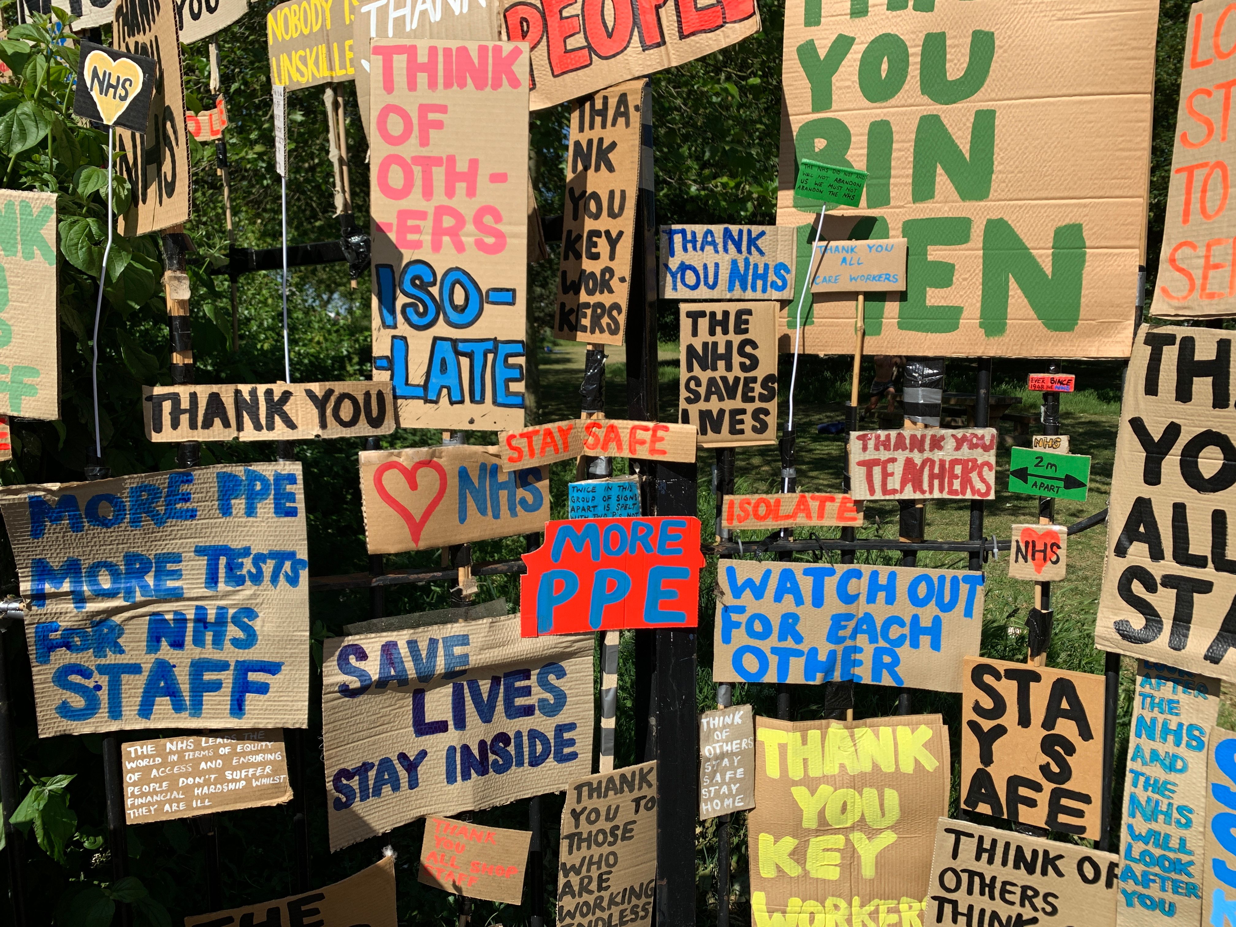 Peter Liversidge's hand-painted signs at Wennington Green on the junction of Roman and Grove roads in East London © Peter Liversidge