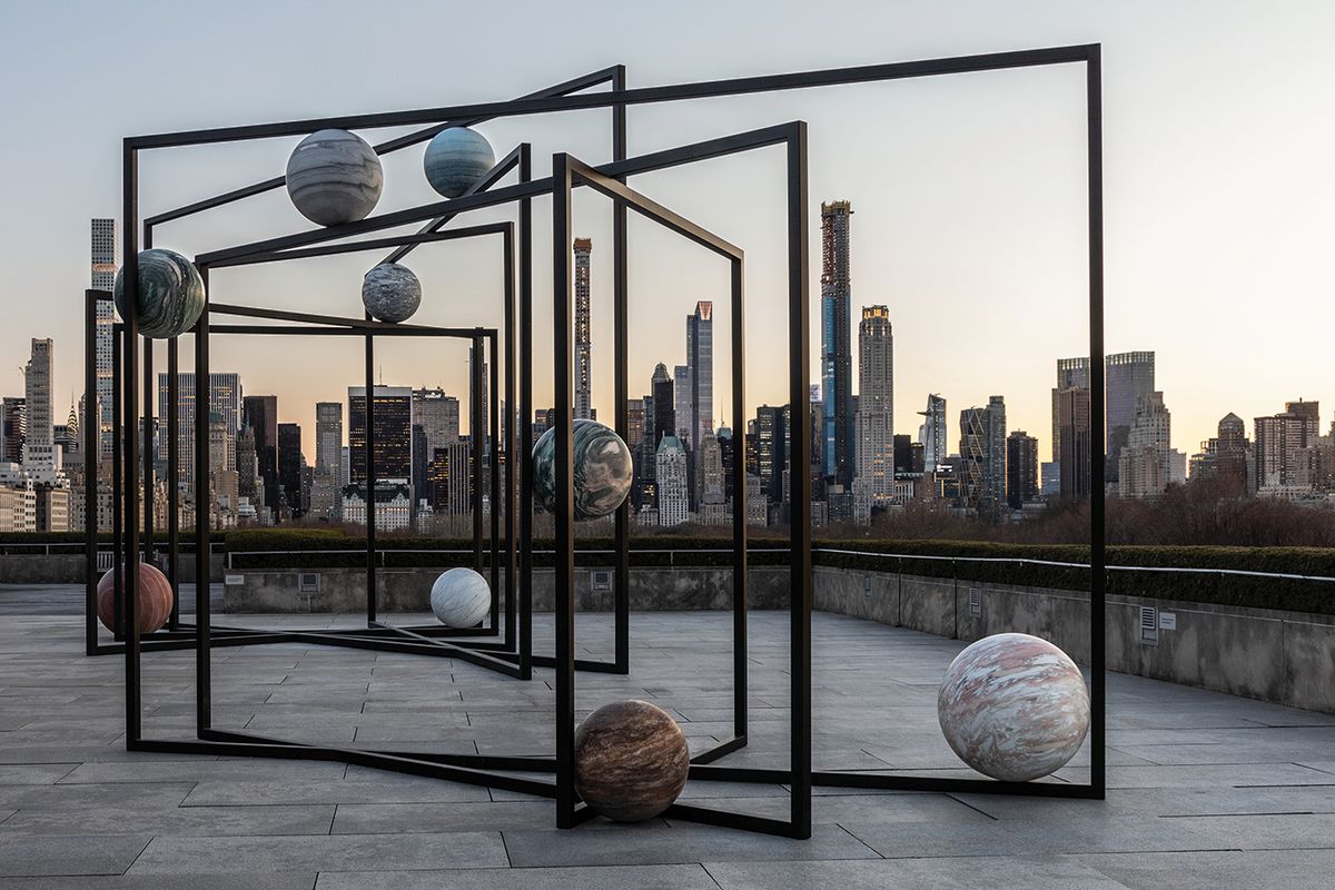 Alicja Kwade's rooftop commission ParaPivot at the Metropolitan Museum of Art Photo: Hyla Skopitz, Imaging Department, The Metropolitan Museum of Art, ©2019; courtesy of the artist; 303 Gallery, New York; KÖNIG GALERIE, Berlin/London; and kamel mennour, Paris/London