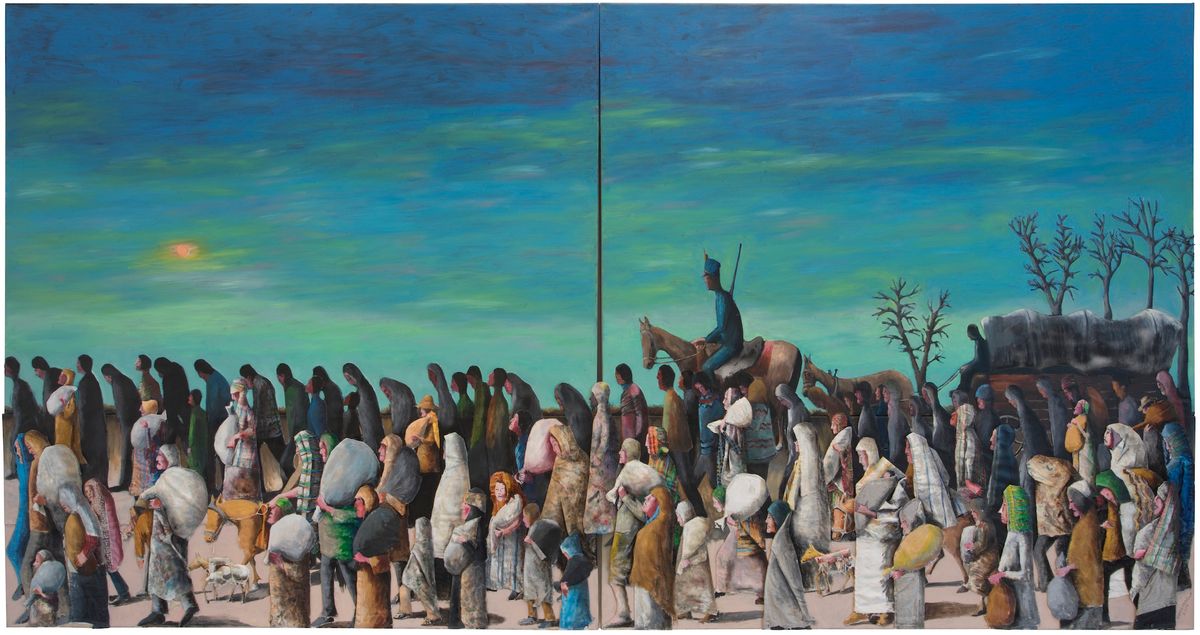 Benny Andrews's 2005 painting Trail of Tears (2005) will be featured in Out of Many: Reframing an American Art Collection (8 November-15 February 2026) at The Phillips Collection The Phillips Collection, Washington, DC, Gift of Agnes Gund, 2019. © 2025 Estate of Benny Andrews / Licensed by VAGA at Artists Rights Society (ARS), NY, Courtesy Michael Rosenfeld Gallery, LLC, New York, NY