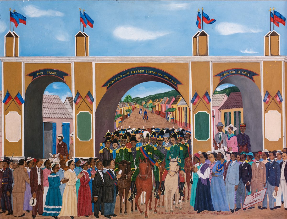 Philomé Obin, President Tiresias Sam entering Cap-Haitien, 1958. Gift of Kay and Roderick Heller Courtesy the National Gallery of Art, Washington, DC