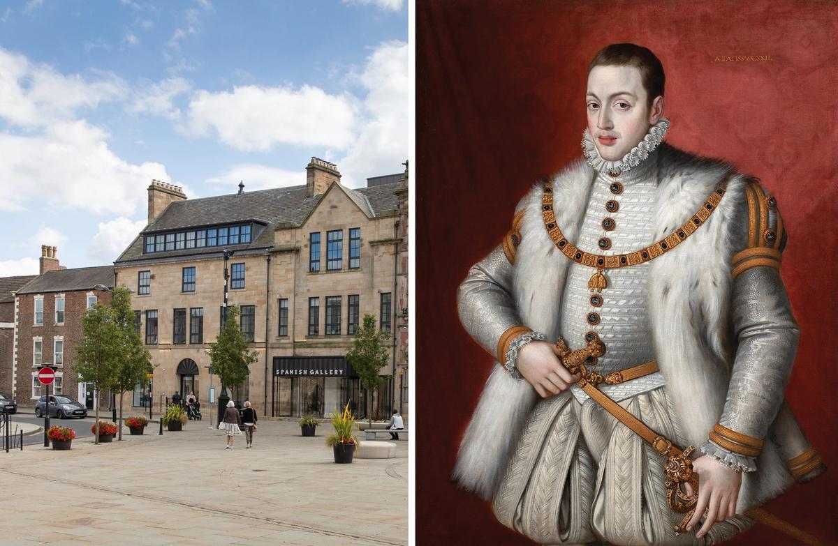 Prince Don Carlos (1545-68, right) by the workshop of Alonso Sánchez Coello is one of the pieces in the opening show at the Spanish Gallery (left) Courtesy of the Spanish Gallery, Bishop Auckland