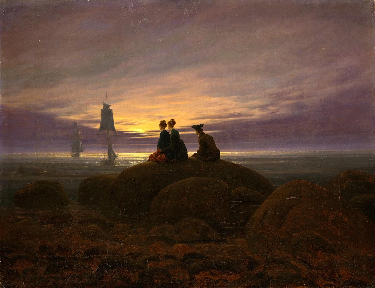 Caspar David Friedrich, Mondaufgang am Meer, 1822. The painting was included in Caspar David Friedrich: Infinite Landscapes (2024) at the Altenationalgalerie, Berlin Staatliche Museen zu Berlin, Nationalgalerie / Photograph: Jörg P. Anders