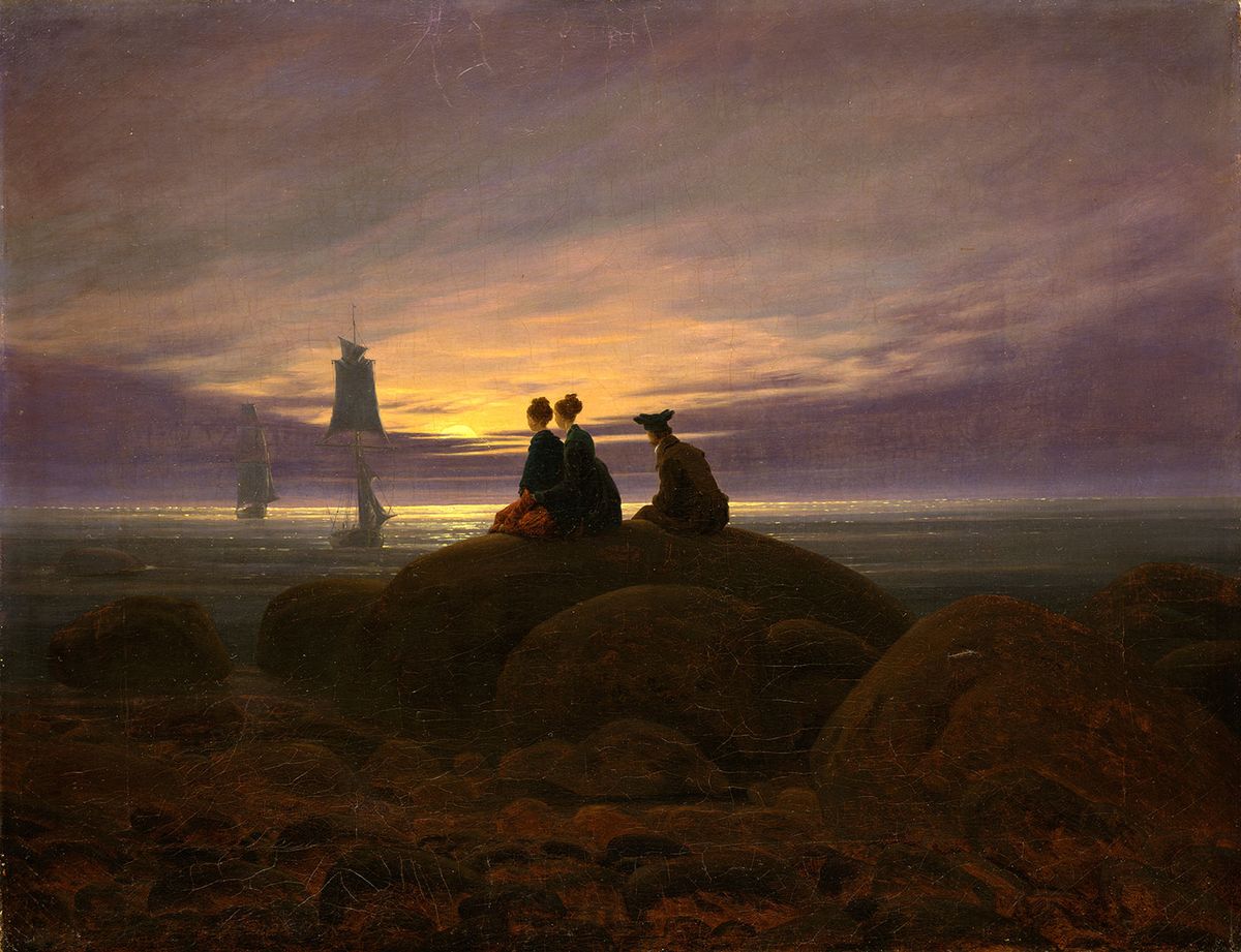Caspar David Friedrich, Mondaufgang am Meer, 1822. The painting was included in Caspar David Friedrich: Infinite Landscapes (2024) at the Altenationalgalerie, Berlin Staatliche Museen zu Berlin, Nationalgalerie / Photograph: Jörg P. Anders