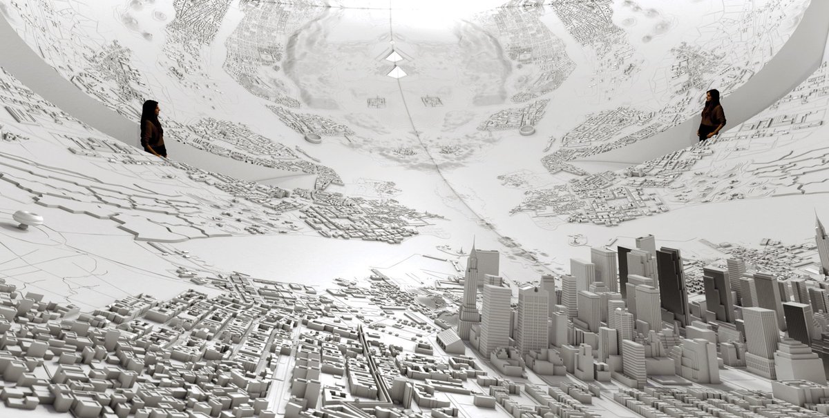 Es Devlin’s Memory Palace (2019) offers a vast chronological landscape of human development, from South African cave drawings to the steps of the Swedish parliament, where Greta Thunberg launched her climate change campaign Courtesy of Es Devlin