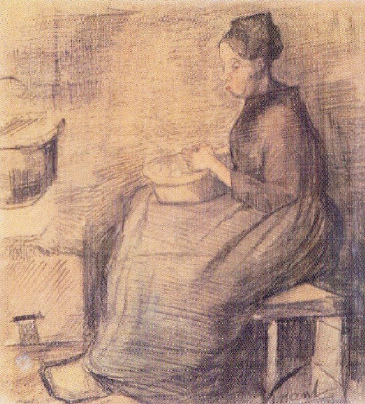 Stolen, still missing: Van Gogh’sWoman sitting by the Fire, peeling Potatoes (May-June 1885)
Van Buuren Museum, Brussels